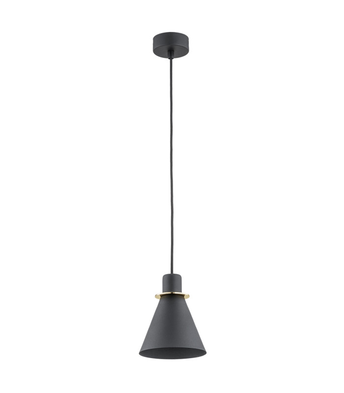 Beverly Dome Pendant Ceiling Light Black Structure Brass Elements-2