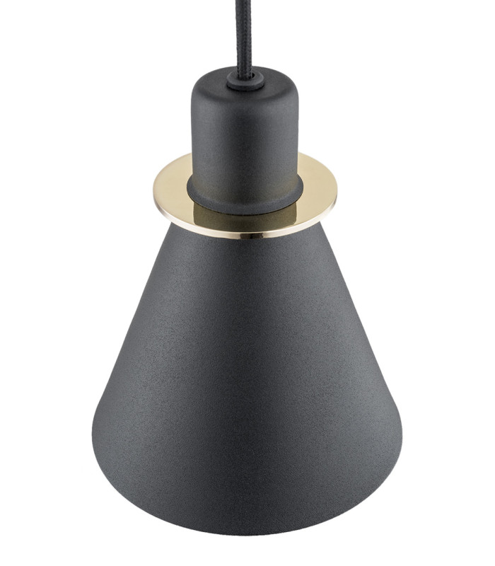 Beverly Dome Pendant Ceiling Light Black Structure Brass Elements-4