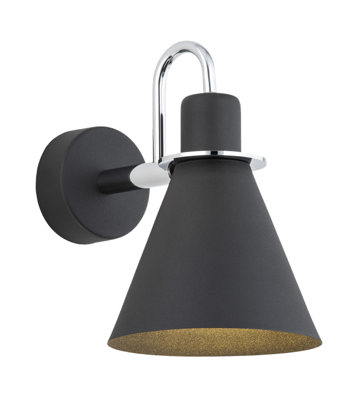 Beverly Dome Wall Lamp Black Structure Chrome Elements-1