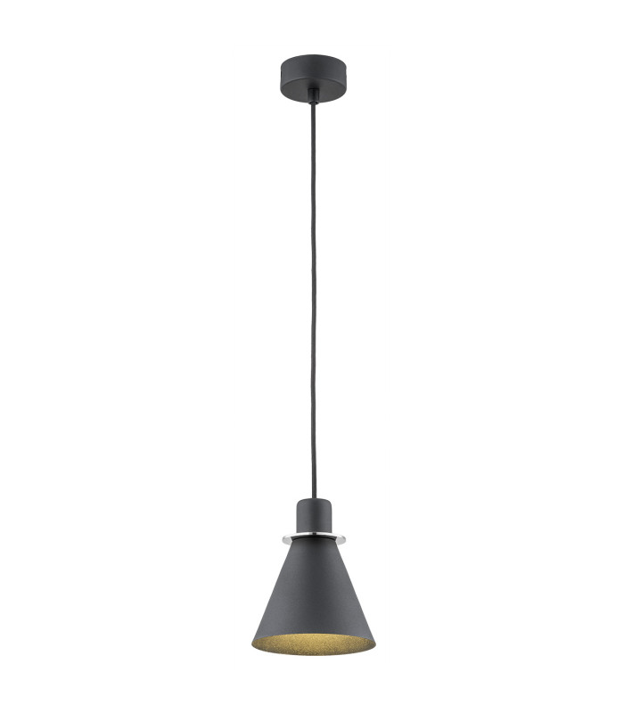 Beverly Dome Pendant Ceiling Light Black Structure Chrome Elements-1