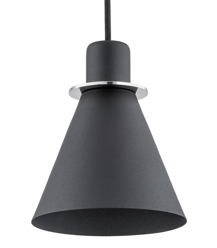 Beverly Dome Pendant Ceiling Light Black Structure Chrome Elements-3