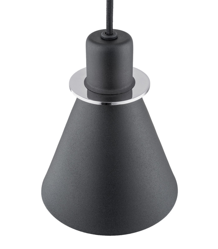 Beverly Dome Pendant Ceiling Light Black Structure Chrome Elements-4