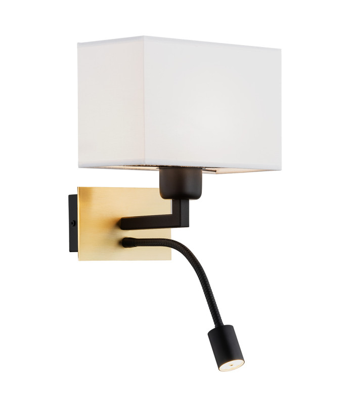Bill Reading Wall Light White Brushed Brass Black Matt 3000K-1