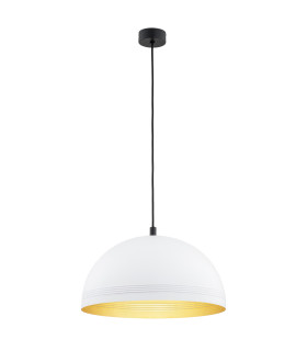 Bonita Dome Pendant Ceiling Light White Gold Inside-1