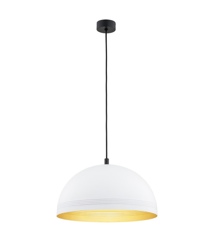 Bonita Dome Pendant Ceiling Light White Gold Inside-1