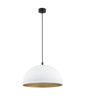Bonita Dome Pendant Ceiling Light White Gold Inside-2