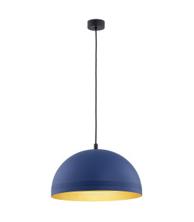Bonita Dome Pendant Ceiling Light Navy Blue Gold Inside-1