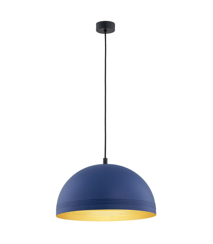 Bonita Dome Pendant Ceiling Light Navy Blue Gold Inside-1