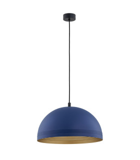 Bonita Dome Pendant Ceiling Light Navy Blue Gold Inside-2