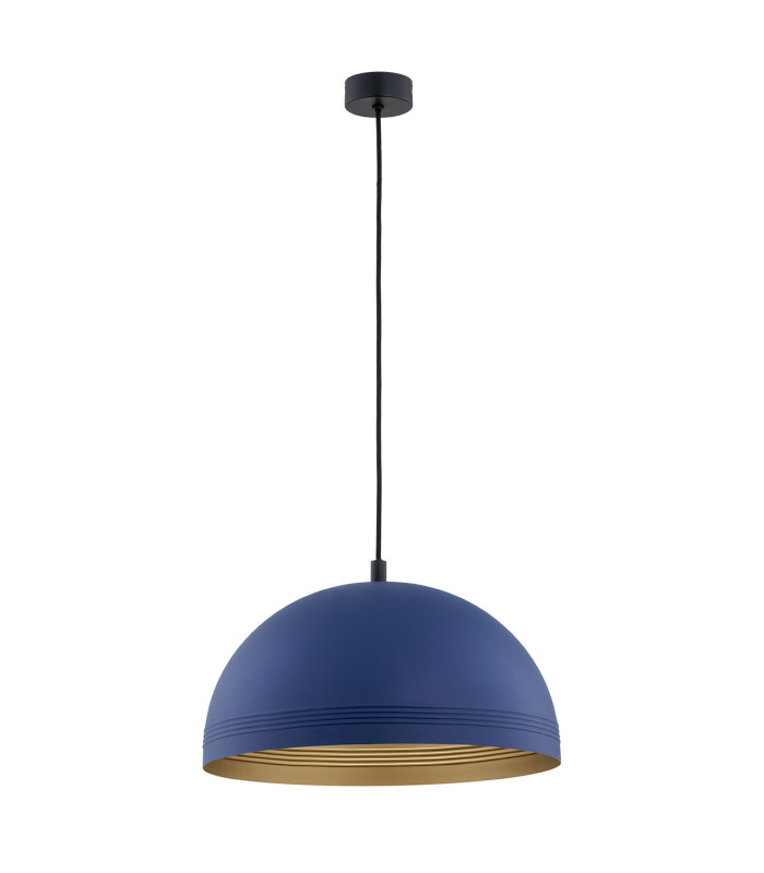 Bonita Dome Pendant Ceiling Light Navy Blue Gold Inside-2