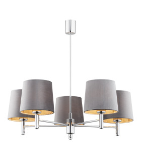 Bolzano Plus Multi Arm Pendant Ceiling 5 Light Cream Chrome-1