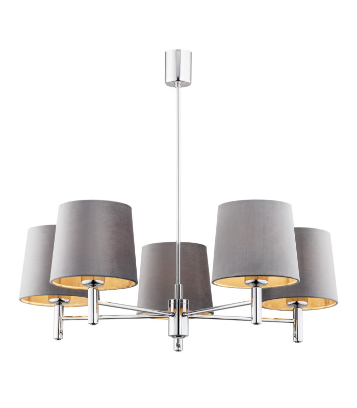 Bolzano Plus Multi Arm Pendant Ceiling 5 Light Cream Chrome-1