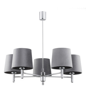 Bolzano Plus Multi Arm Pendant Ceiling 5 Light Cream Chrome-2