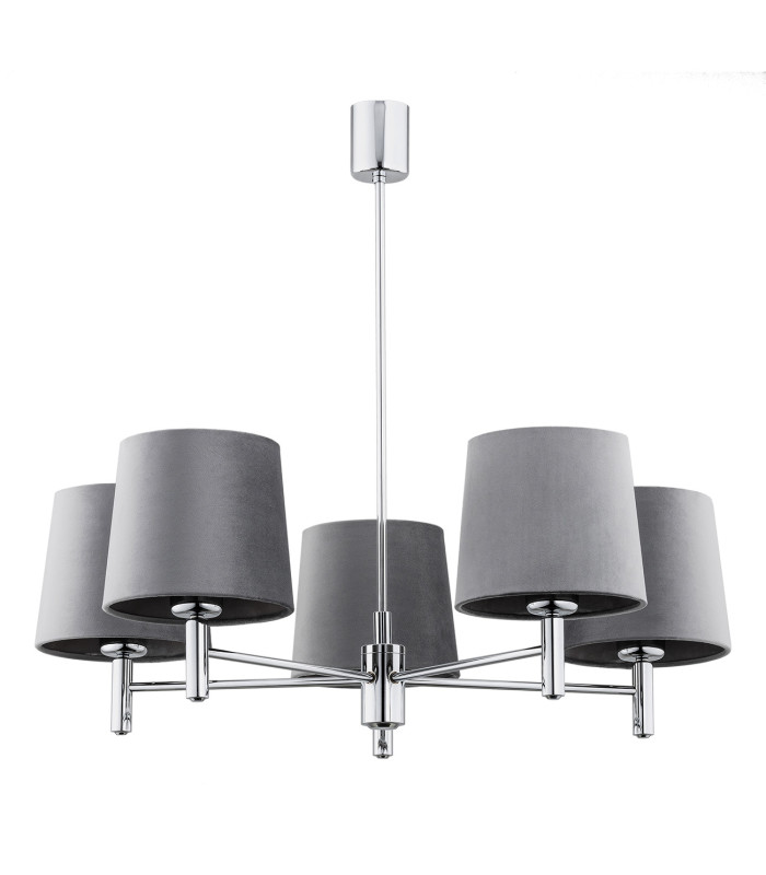 Bolzano Plus Multi Arm Pendant Ceiling 5 Light Cream Chrome-2