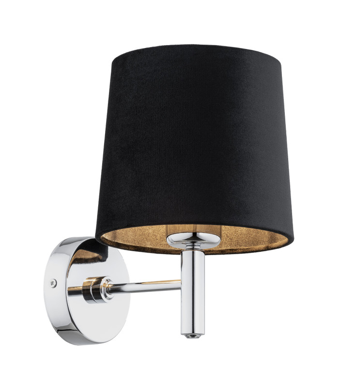 Bolzano Plus Wall Lamp With Shade Dark Grey Chrome-1