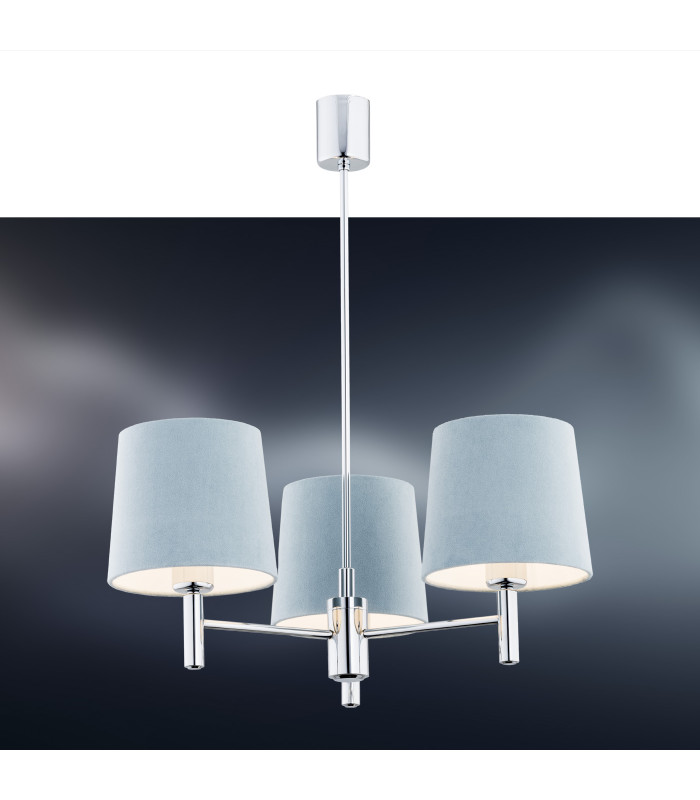 Bolzano Multi Arm Pendant Ceiling 3 Light Blue Chrome-2