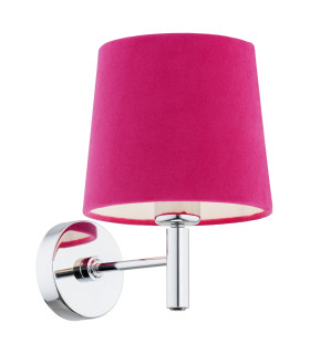 Bolzano Wall Lamp With Shade Pink Chrome-1