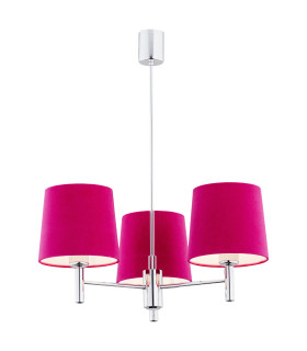 Bolzano Multi Arm Pendant Ceiling 3 Light Pink Chrome-1
