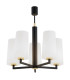 Camelot Plus Multi Arm Pendant Ceiling 5 Light Opal Matt Black Matt