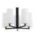 Camelot Plus Multi Arm Pendant Ceiling 5 Light Opal Matt Black Matt