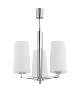 Camelot Multi Arm Pendant Ceiling 3 Light Chrome Base Glass Opal Matt-1