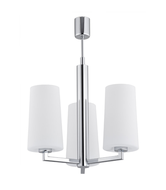 Camelot Multi Arm Pendant Ceiling 3 Light Chrome Base Glass Opal Matt-1