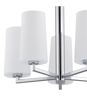 Camelot Multi Arm Pendant Ceiling 5 Light Chrome Base Glass Opal Matt-2