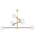 Cameron Globe Pendant Ceiling 8 Light Opal Matt Black Structure Brass Steel-1