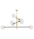 Cameron Globe Pendant Ceiling 8 Light Opal Matt Black Structure Brass Steel-3