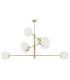 Cameron Globe Pendant Ceiling 8 Light Opal Matt Brass Steel-1