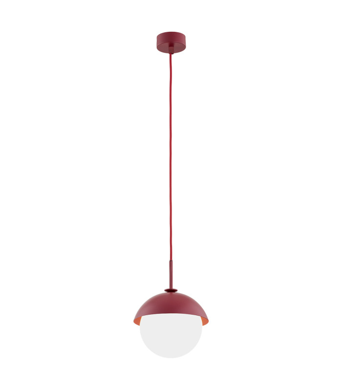 Cappello Globe Pendant Ceiling Light Opal Matt Red-1