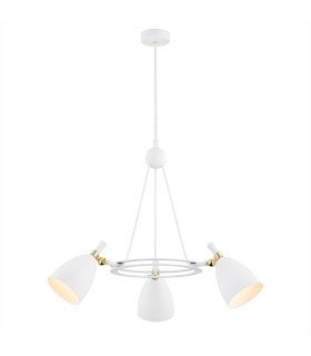 Charlotte Multi Arm Pendant Ceiling 3 Light White Structure Brass Elements-1