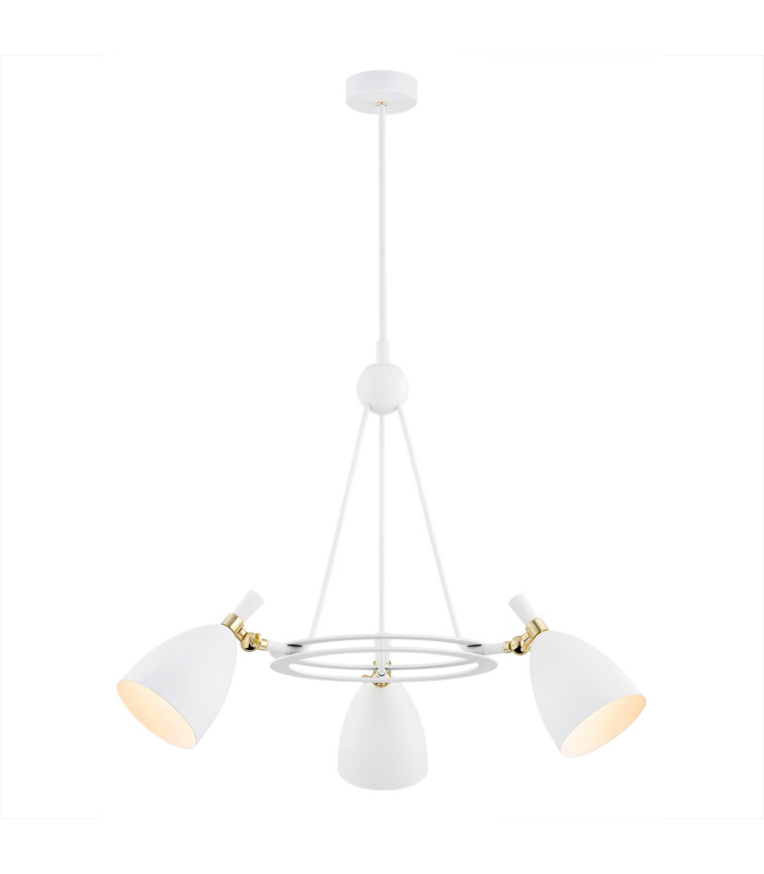 Charlotte Multi Arm Pendant Ceiling 3 Light White Structure Brass Elements-1