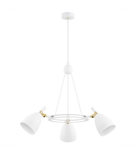 Charlotte Multi Arm Pendant Ceiling 3 Light White Structure Brass Elements-2