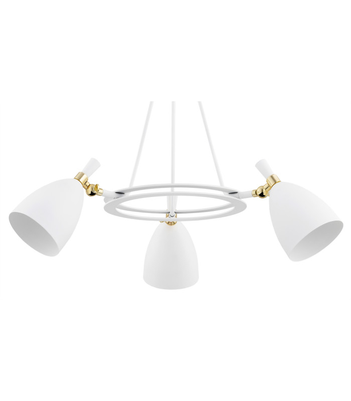 Charlotte Multi Arm Pendant Ceiling 3 Light White Structure Brass Elements-3