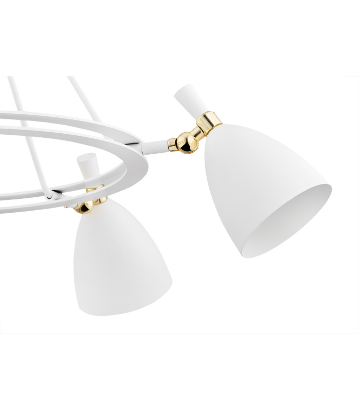 Charlotte Multi Arm Pendant Ceiling 5 Light White Structure Brass Elements-4