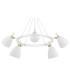 Charlotte Multi Arm Pendant Ceiling 5 Light White Structure Brass Elements-5
