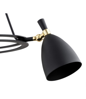 Charlotte Multi Arm Pendant Ceiling 3 Light Black Structure Brass Elements-2