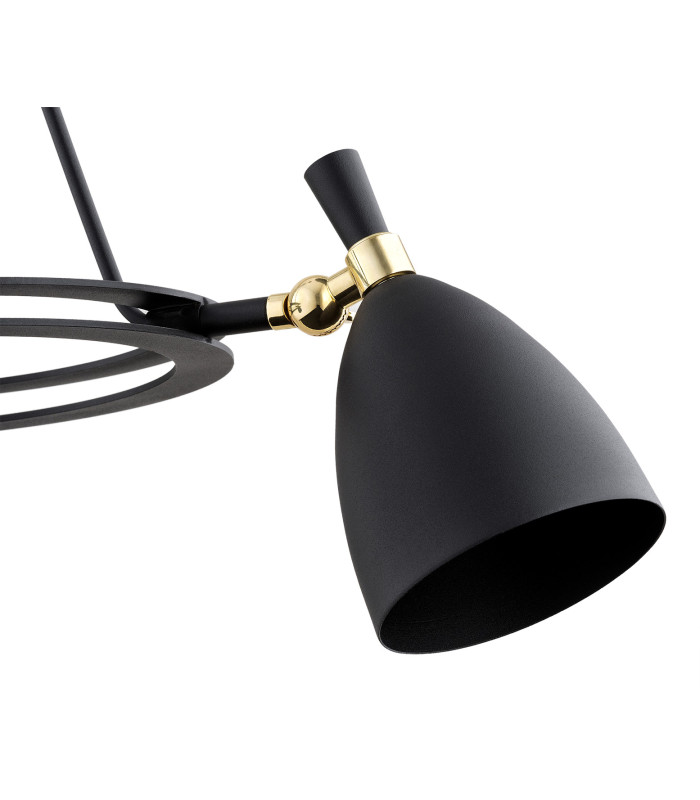 Charlotte Multi Arm Pendant Ceiling 3 Light Black Structure Brass Elements-2