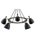 Charlotte Multi Arm Pendant Ceiling 5 Light Black Structure Brass Elements-5