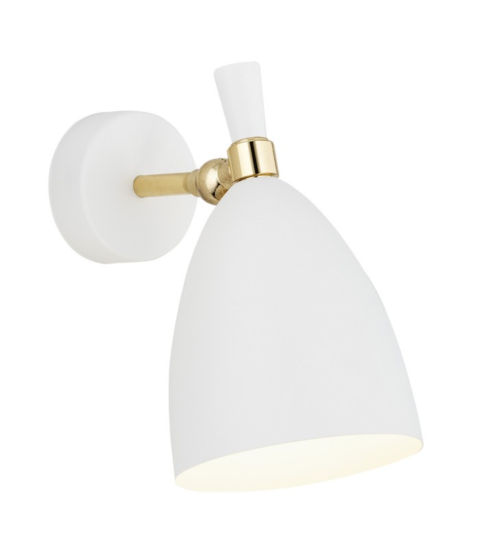 Charlotte Dome Wall Lamp White Structure Brass Elements-1