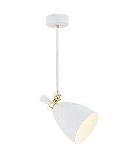 Charlotte Single Spotlight White Structure Brass Elements-1