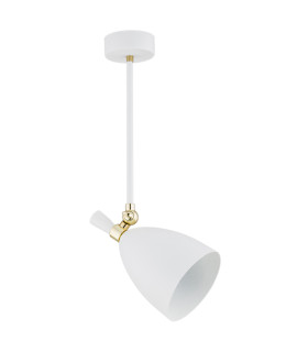 Charlotte Single Spotlight White Structure Brass Elements-2