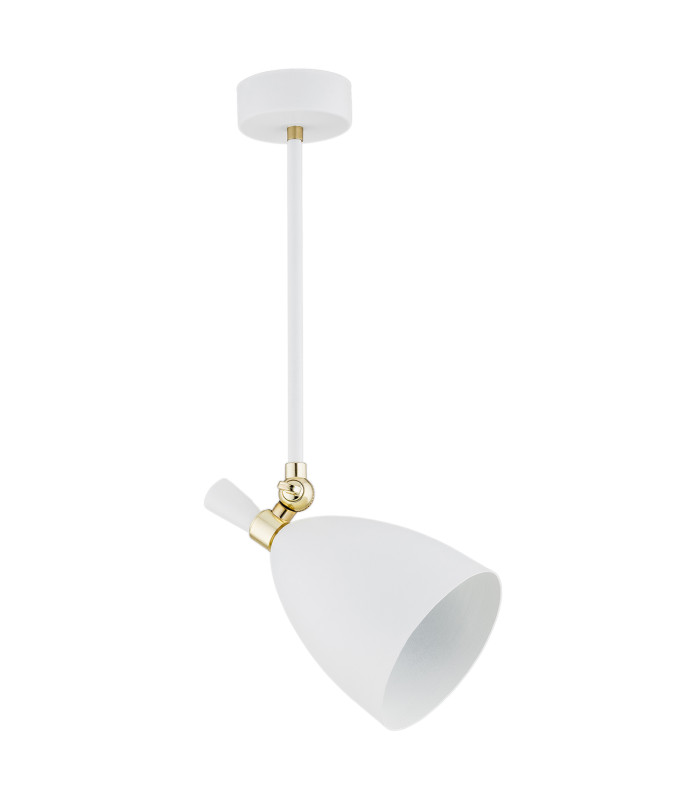 Charlotte Single Spotlight White Structure Brass Elements-2