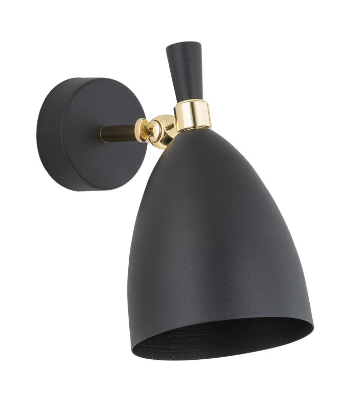 Charlotte Dome Wall Lamp Black Structure Brass Elements-2