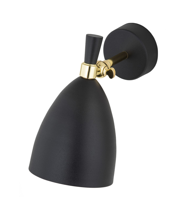 Charlotte Dome Wall Lamp Black Structure Brass Elements-3