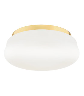 Ombra Flush Ceiling 3 Light Opal Matt Brass Elements-1
