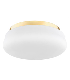Ombra Flush Ceiling 3 Light Opal Matt Brass Elements-2