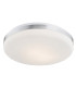 Salado Flush Ceiling 2 Light Opal Matt Chrome