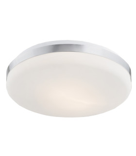Salado Flush Ceiling 2 Light Opal Matt Chrome